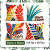4 Pcs Bohemian Abstract Plants Single-Sided Printed Pillowcase Cushion Cover,Suitable For Living Room,Bedroom,Car Decoration
