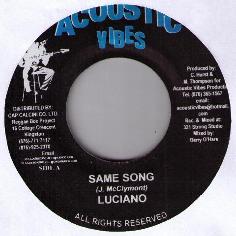 

7-дюймовая пластинка LUCIANO - Та же песня НИКАКИХ Акустические вайбы Ямайка Регги, Ска и Даб Б/У