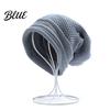 Hat For Different No Brim Winter Baggy Unisex Fall Head Sizes Solid Color Knitted Elastic