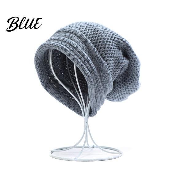 Hat For Different No Brim Winter Baggy Unisex Fall Head Sizes Solid Color Knitted Elastic