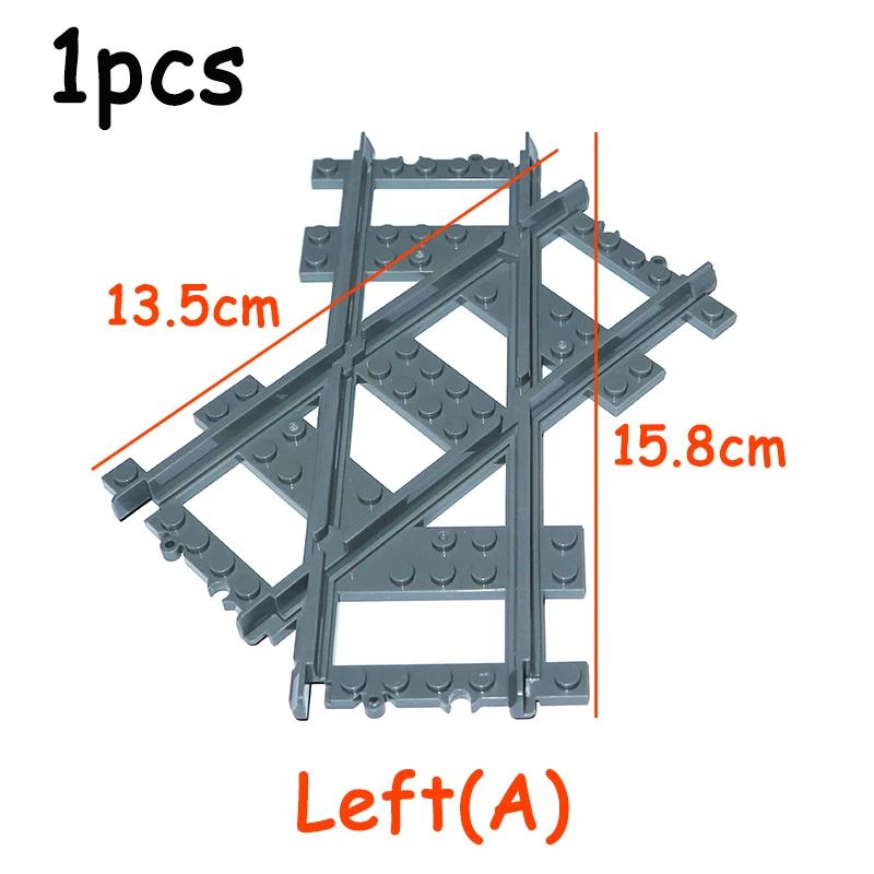 MOC City Train Tracks Flexible Straight Curved Soft Rail Switch DIY Building Block Models Railways Technical Train Parts Bricks