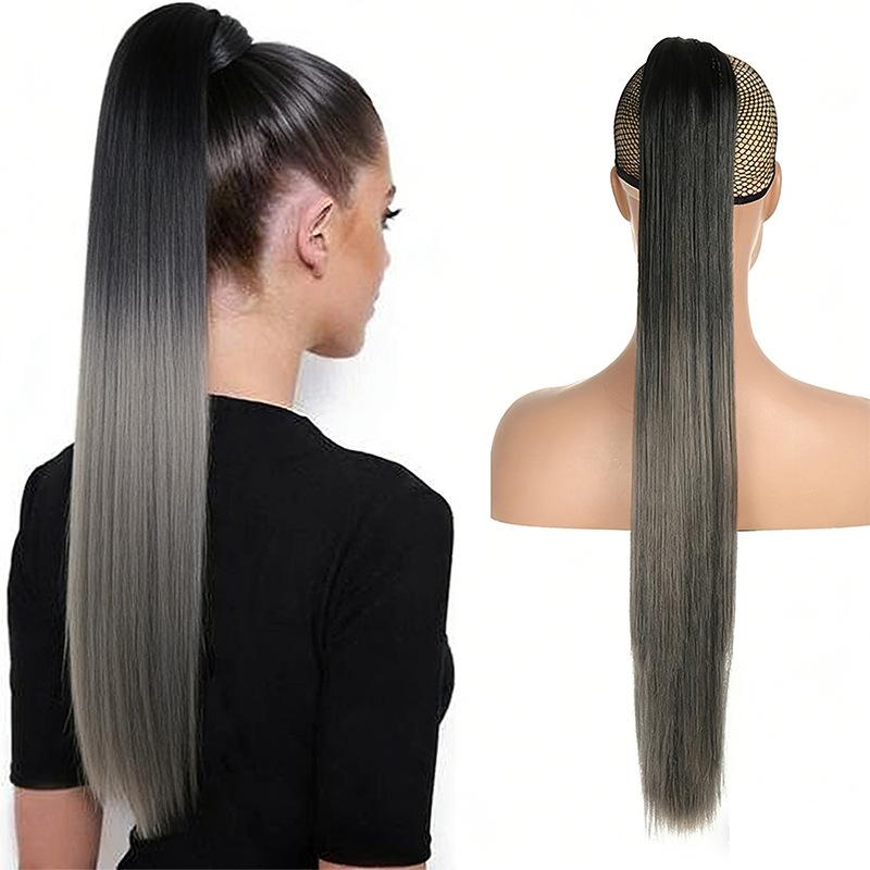 Synthetic 24 Inch Long Straight Ponytail Hair Extensions Claw Clip Fashion Women s Ponytail Extensions Hair Extension Hair Piece