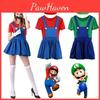 Women's Super Mario Bros Luigi Costume With Breathable Spandex And Exquisite Workmanship