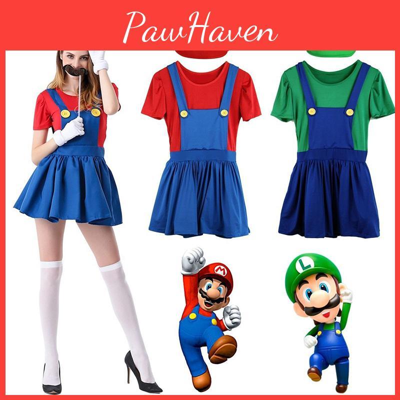 Women's Super Mario Bros Luigi Costume With Breathable Spandex And Exquisite Workmanship
