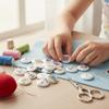 100pcs 0.6 Inch Wooden Buttons 2 Holes Round Buttons Cartoon Decorative Buttons  For DIY Crafts