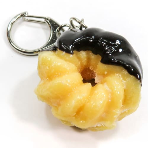 Food Sample Keychain: French Cruller (Chocolate) - Looks Like You Want to Eat It 215OK