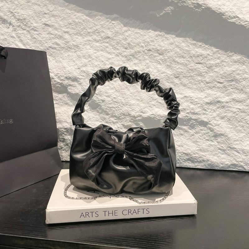 

Популярная и красивая женская сумочка новый тренд мода милая девушка бант цепочка плечевая сумка мессенджер чёрный