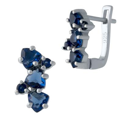 Silver Earrings with Nano Sapphire 1.25ct (1984109)