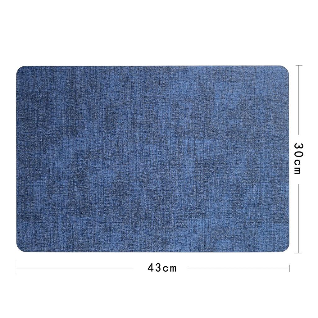 Nordic Thickened PU Leather Placemats Fabric Texture Rectangular Table Mats Hotel Dining Room Decor Durable Home Table Protector