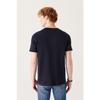 Men's Black 100% Cotton Breathable Crew Neck Standard Fit Regular Cut T-shirt E001000
