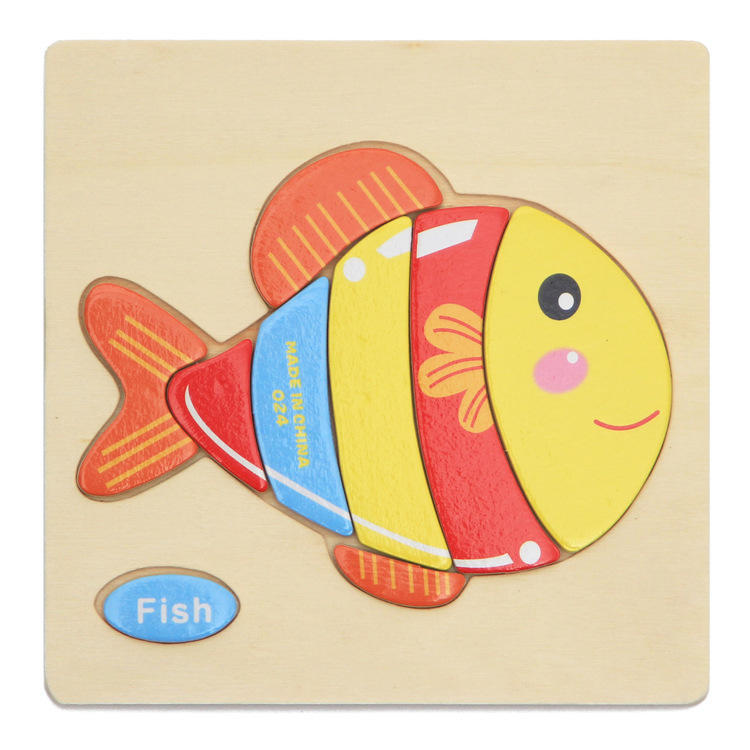 Cartoon 3D Puzzle Jigsaw Wooden Toys for Children Cute Animal Traffic Puzzles Intelligence Kids Baby Early Educational Toys