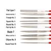 Assorted Electroplated Diamond Files: Flat, Square, Triangular, Semi-Circular, Size 3*140