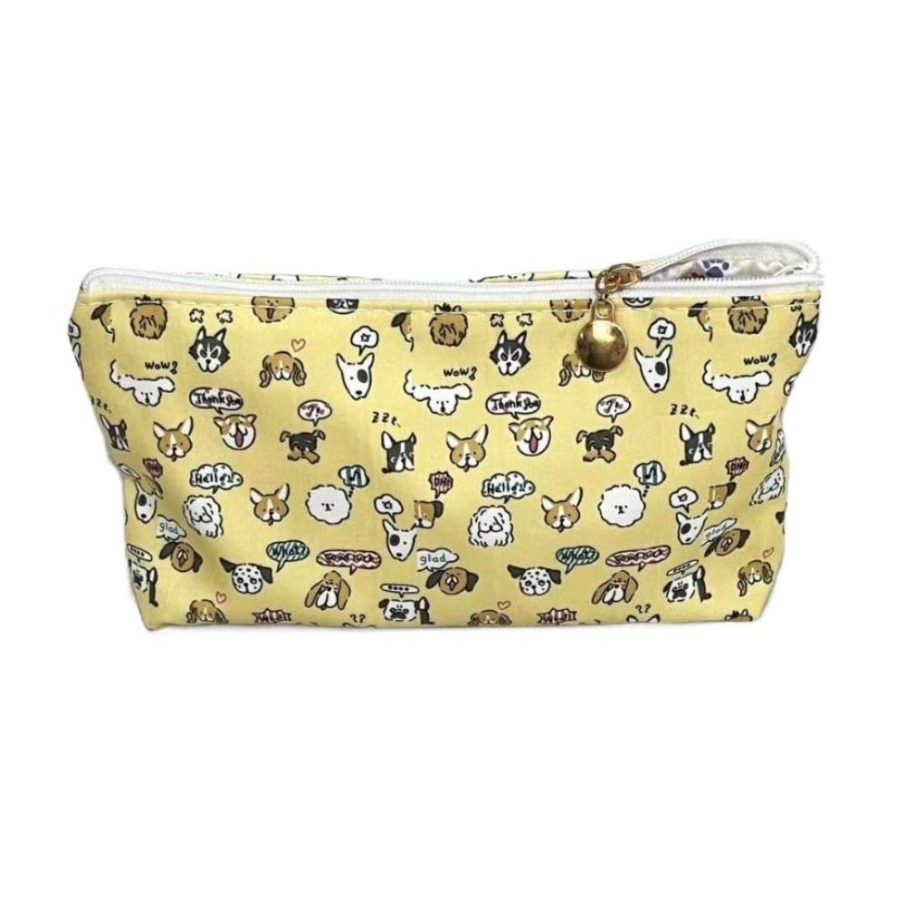 

Desktop Storage Puppy Print Pencil Case Large Capacity Puppy Pencil Pouch Stationery Bag Office жёлтый