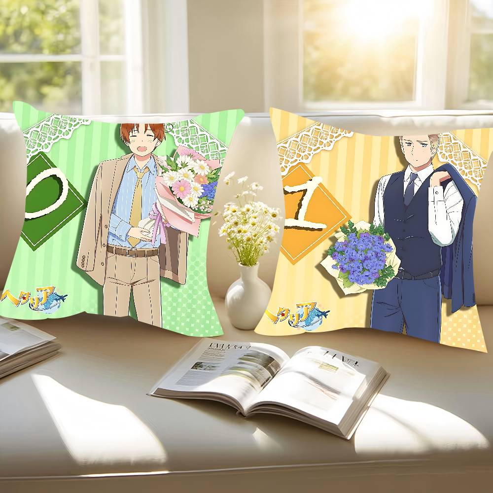 Povlak na polštář Hetalia World Stars, snímatelný a pratelný povlak na polštář – měkký len pro všechny roční období