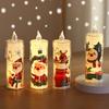 4pcs Santa Claus LED Candle Light Set Battery Powered Electronic Candle Set  Home Decor