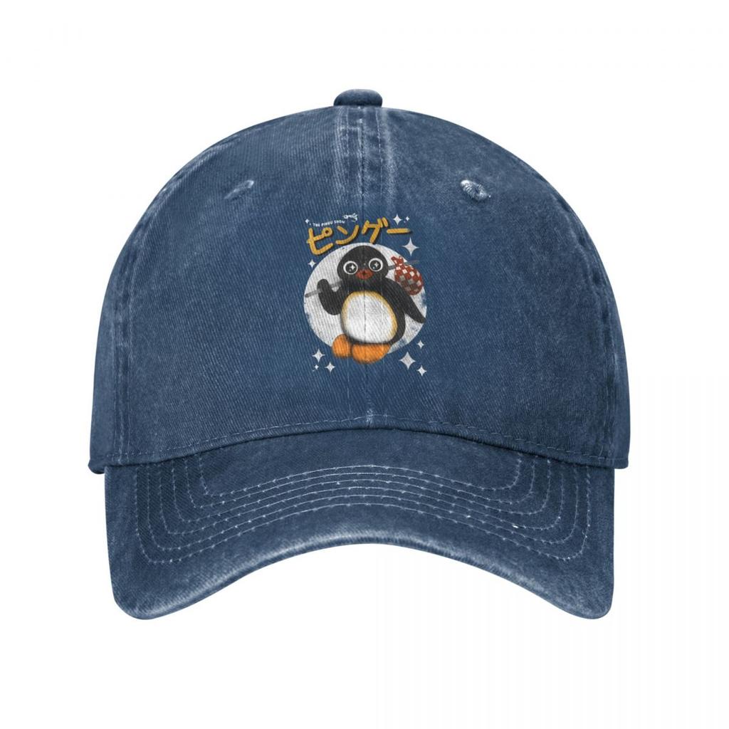 Șapcă de baseball vintage The Pingu Show pentru femei unisex, din bumbac învechit, pălărie snapback, pălărie cu desene animate cu pinguin, șapci de călătorie în aer liber.