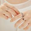 47Bag 925 Silver Moonstone Garnet Heart Gemstone Ring Cuore
