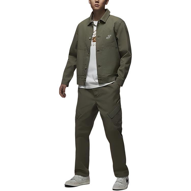 Nike Men's Tatum Chicago Dri-FIT Cargo Basketball Pants Olive Green White HF7844-222