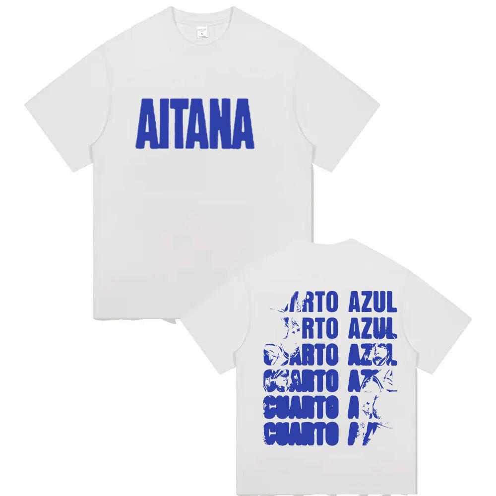 2025 Summer Singer Aitana Cuarto Azul Tour Print T Shirt Men Women Hip Hop Fans Short Sleeve 100% Pure Cotton Printed T-shirt