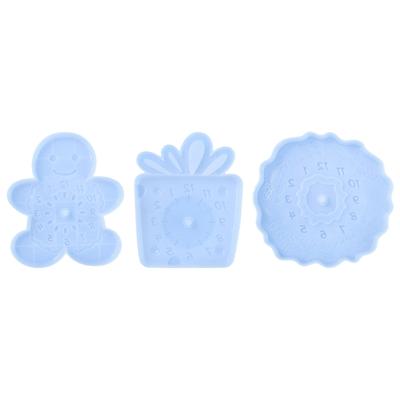 Clock Silicone Mold Diy Gingerbreads Man Carrot Wreath Mold Wall Hanging Decorative Mirror Epoxy Mold Handmade Tool
