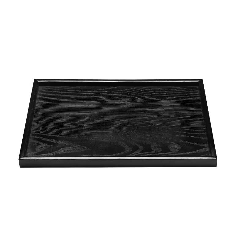Huihuang Japanese Black Wooden Rectangular Serving Tray