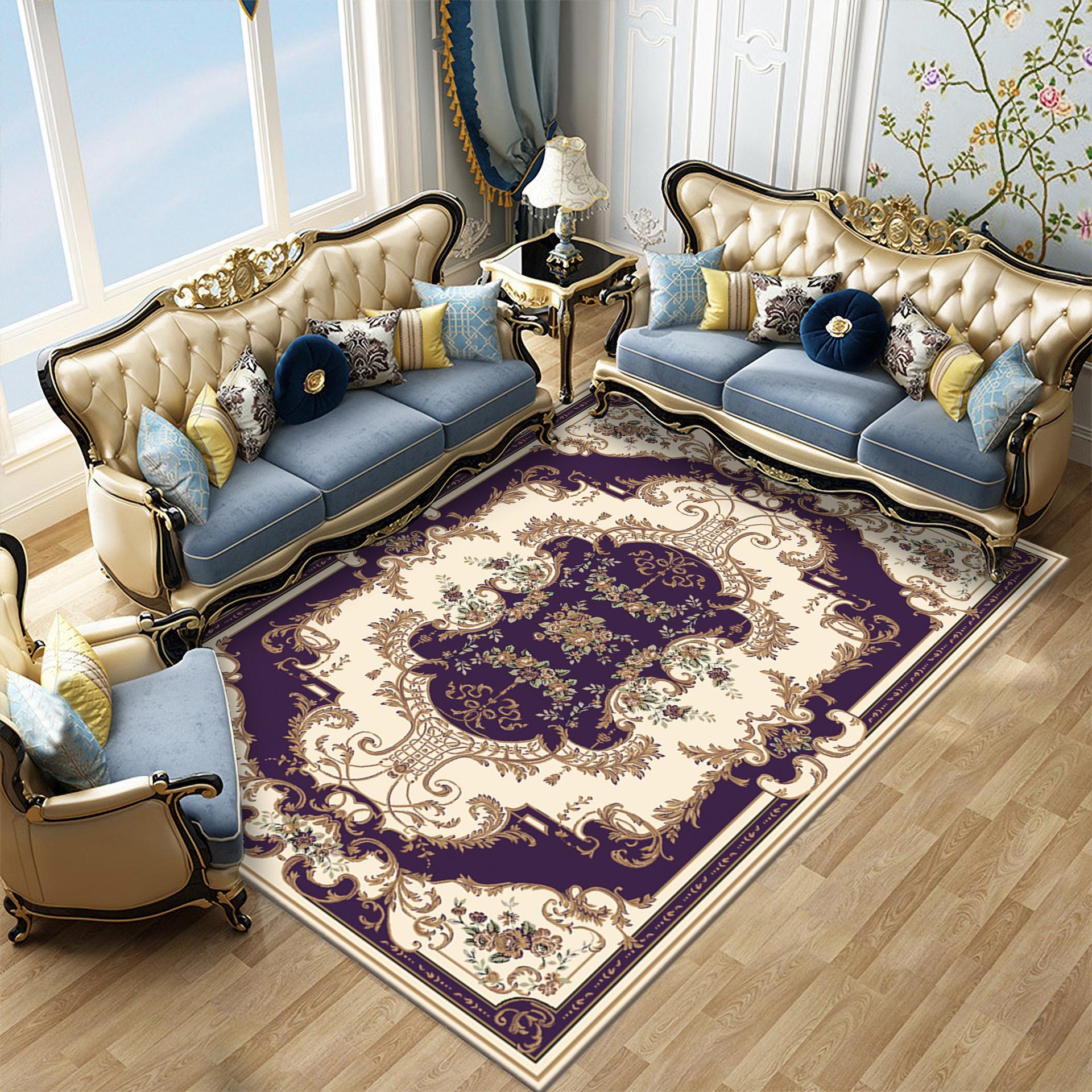 Nordic Retro Carpet Style Patterned for Living Room Bedroom Coffee Table Dressing Room Floor Mat 80*120cm