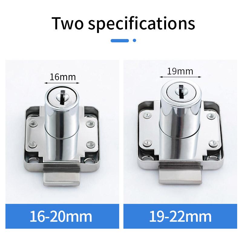 Modern Zinc Alloy Drawer Lock 138-22 Iron Cam Lock with Two Plastic Keys for Office Cabinet Doors Furniture Lock