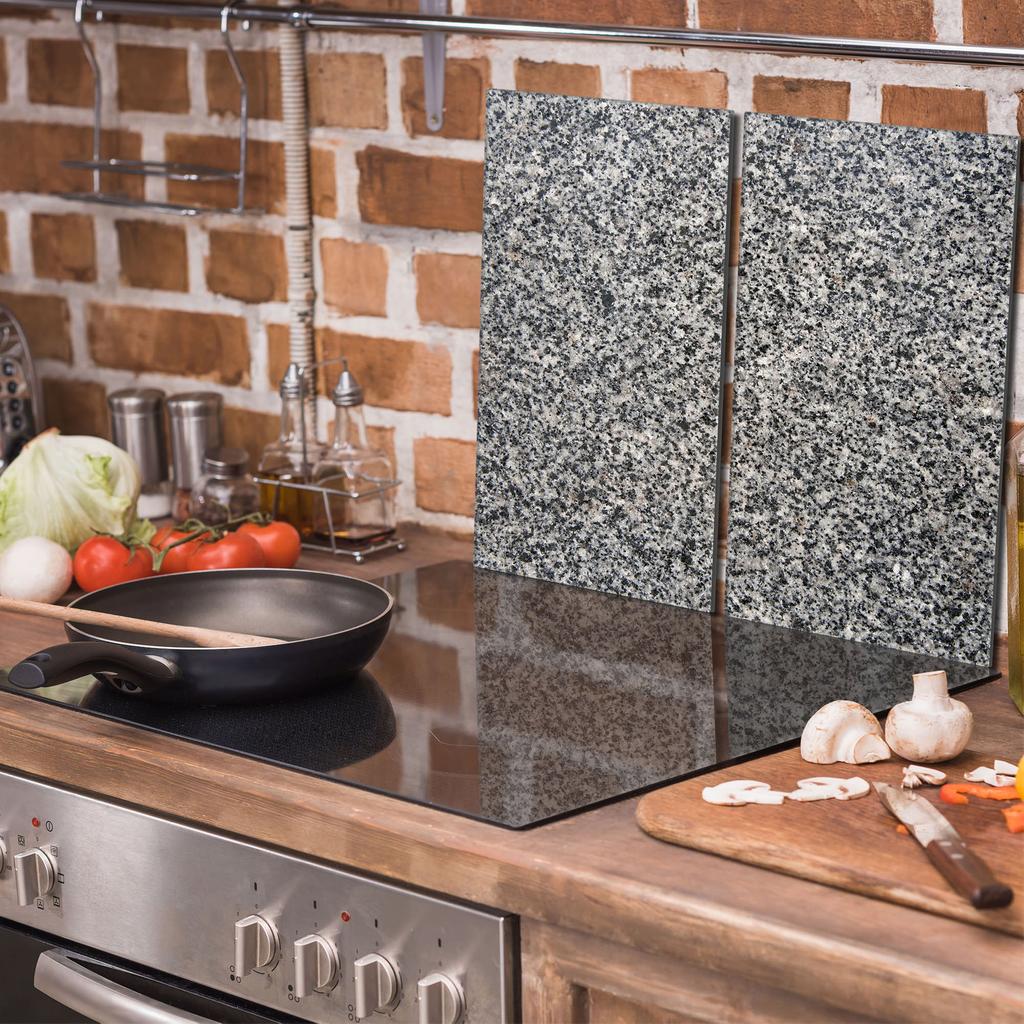 Szklana płyta ochronna na kuchenkę 2x30x52 Granit