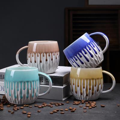 Caneca com esmalte de fluxo de forno 600ml cerâmica de grande capacidade para beber xícara de café da manhã de alto valor xícara de café