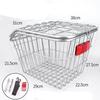 Easy To Install Bicycle Rear Basket Fixed Durable Metal Mountain Bike Basket Black/Silver Adjustable Enlarged Bike Basket