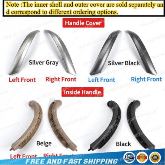 For BMW X5 E53 1999-2006 Front Left Right Exterior Inner Handle Door Pull Cover
