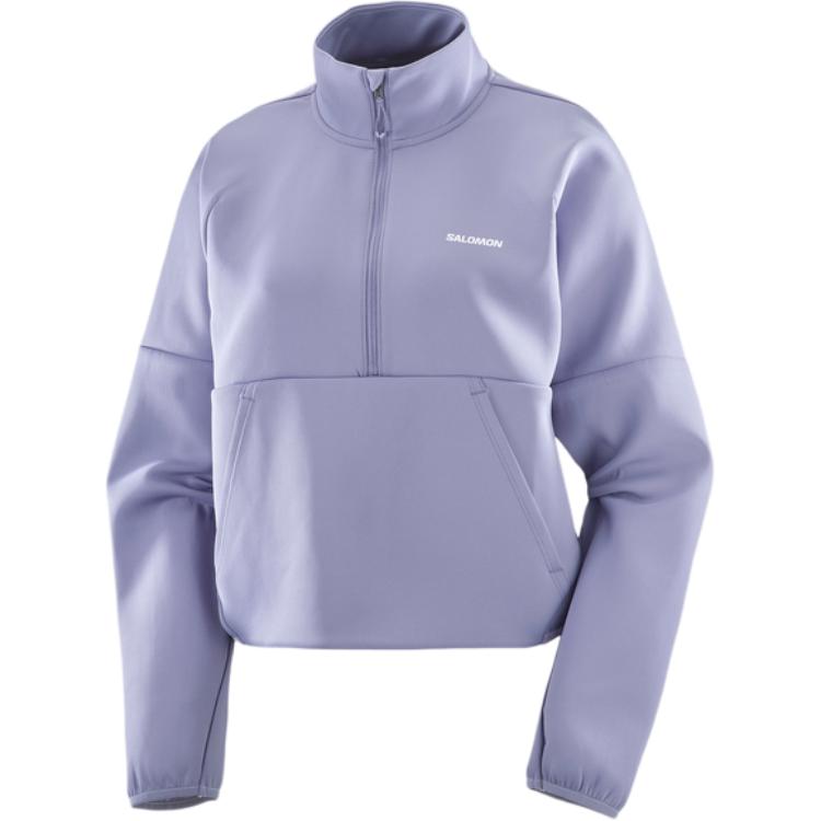 

Salomon Shkout Hz Crop Sweater Women Sweater Granite-Blue C24181 XS