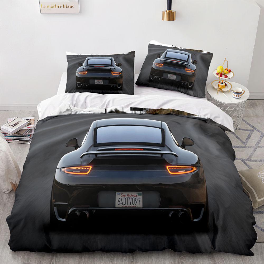 Sports Car Duvet Cover Sets Full Size,3 Piece Race Car Bedding Sets With Pillowcases For Teens Boys 2/3pcs Polyester Quilt Cover