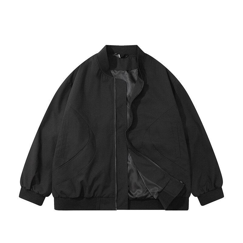 Autumn Winter New Mens American Style Short Casual Loose Minimalist Versatile Bomber Jacket Thickened Padded Outerwear