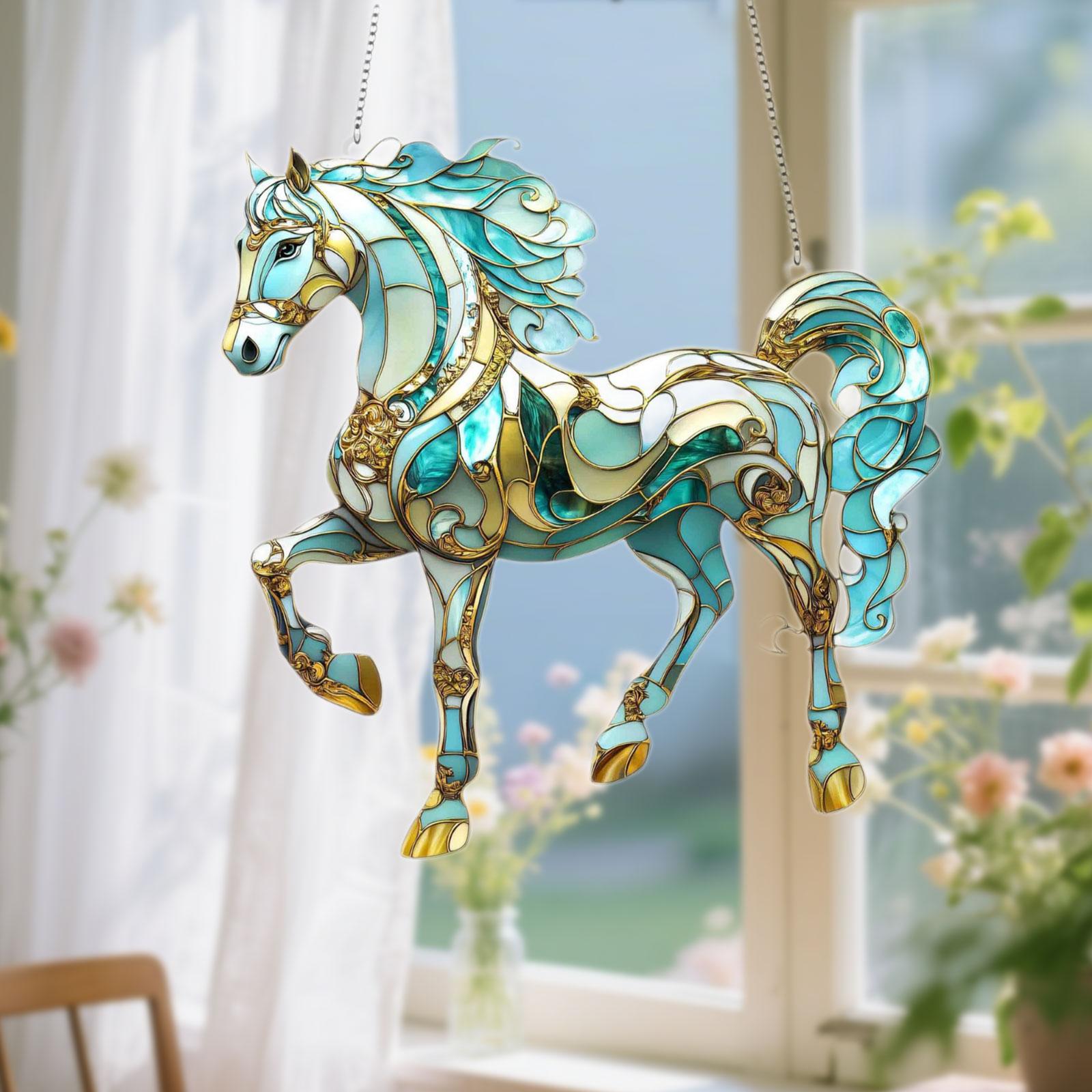 

Horse Acrylic Suncatcher Elegant Wall Decor for Women Decorative Accessories for Yard and Balcony Decoration різнокольоровий