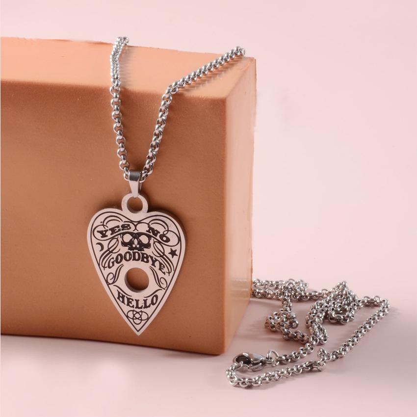 

Кулон-сердце из нержавеющей стали Hello, Goodbye с регулируемой цепочкой - Евро-американское панк-ожерелье