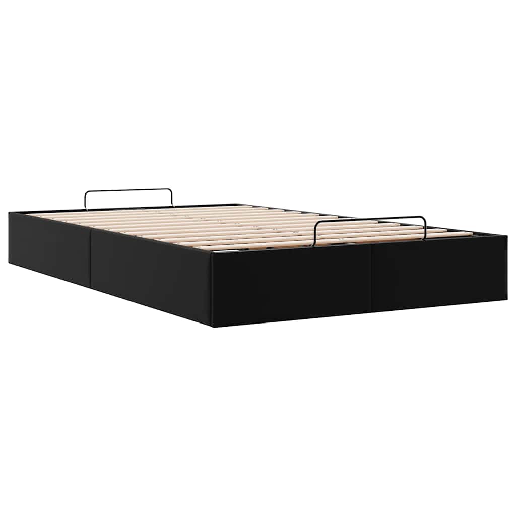 Ottoman Bed without Mattress Black 120 x 190 cm Faux Leather