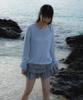 ROSEFRANTZ Boatneck Sheer Basic Knit [Sky Blue]