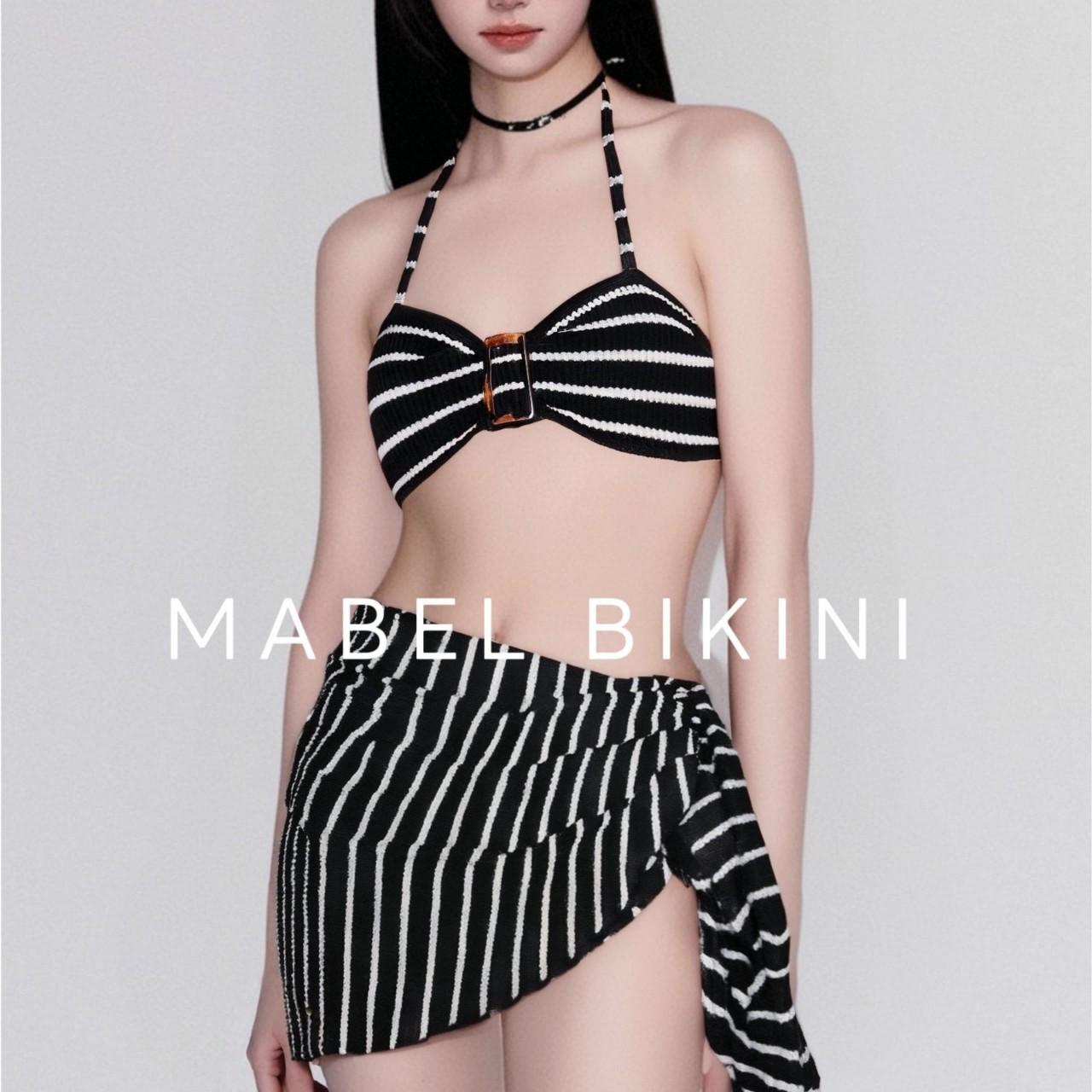 

Черно-белый полосатый купальник бикини - Сексуальный женский купальник для пляжного отдыха и фотосессий M 48-53 kg