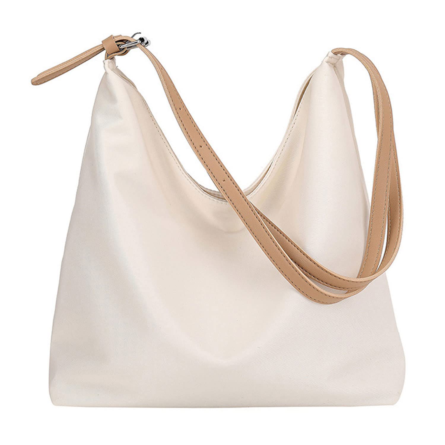 

[CROWNCAT] Simple, Solid Color Tote Bag, Large Capacity, Shoulder Bag for Women, Solid Leather Cord, Eco Bag, A4 Size Compatible, Magnetic Closure,