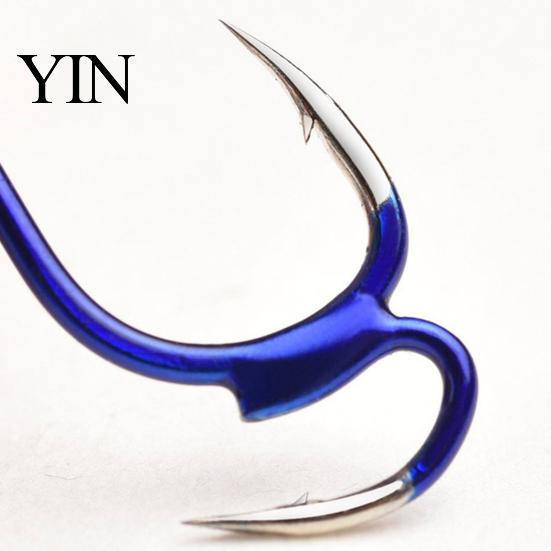 Metal Fishing Hook 10Pcs Classic Double Hooks, High Carbon Steel Hooks with Freshwater Barbs, Sharp Open Shank Anti-Escape for Saltwater Anti-rust