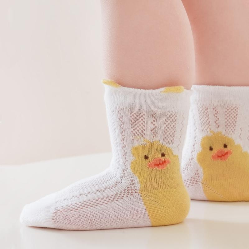 Cute Cartoon Animal Baby Socks Summer Thin Mesh Infant Socks Breathable Cotton Toddler Socks for Boys Girls
