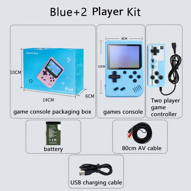 Retro Taşınabilir Mini El Video Oyun Konsolu 8 Bit 3.0 Inç Renkli LCD Çocuk Renkli Oyun Oyuncu Dahili 500 Oyun