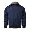 Military Air Force Flight Jacket Men's Tactical Bomber Jacket Fur Collar  Army Combat Jacket Pockets Zipper Cargo Jacket Men