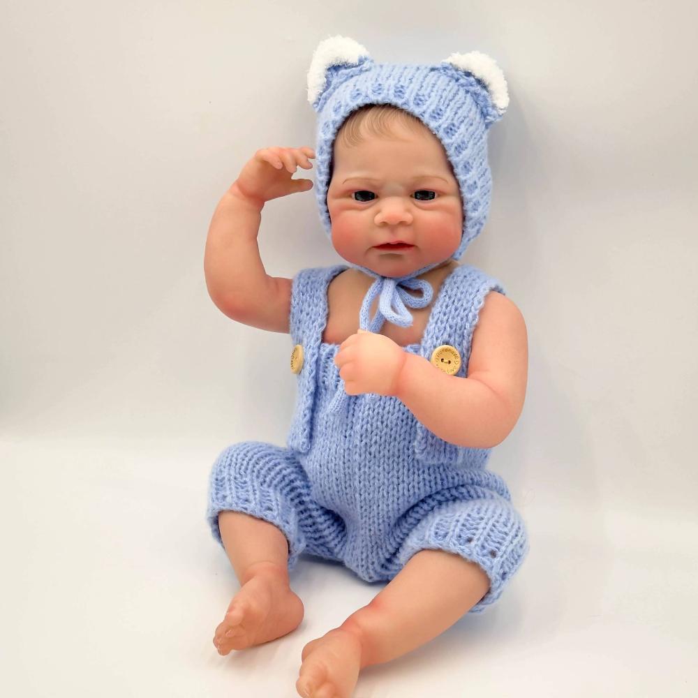 Washable 48cm Full Silicone Body Reborn Babies Doll ELIJAH Cute Alive Newborn Doll for Girl and Boy Lifelike Painted Hair Bebe Reborn Toddler Toy Doll