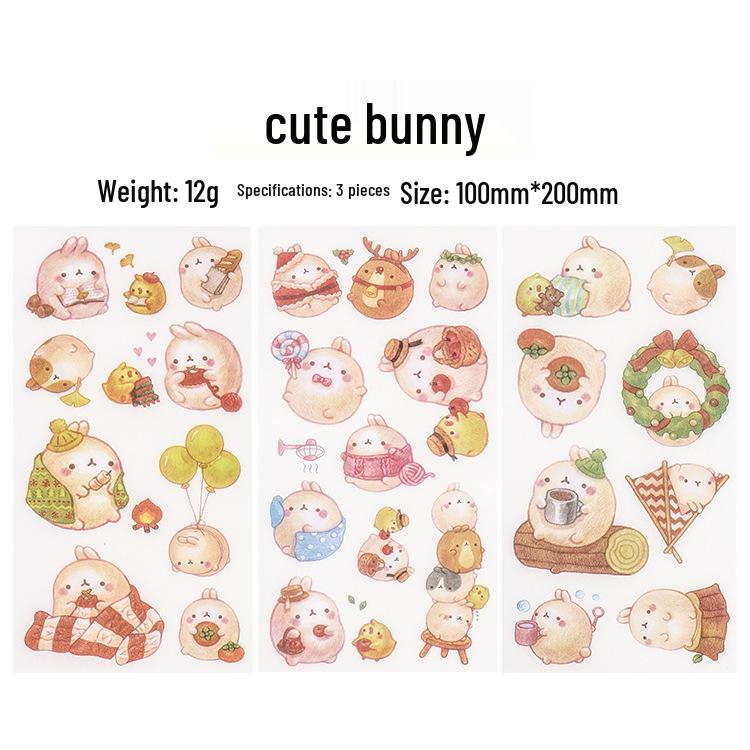 Handmade Fresh Style Stickers: 3 Sheets for DIY Albums & Journals