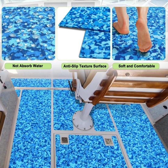 Foam Boat Flooring 95"/47"x12" Non-Slip Surfboard Traction Pad Grip Mat