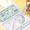 8-Piece Math Drawing Set,Drawing Tools,Including Compass,Ruler,Set Square,Protractor, Eraser,And Mechanical Pencil,Compass Set