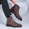 Fashion New Dress Chelsea Boots Men Shoes PU Brown Fashion Versatile Business Casual British Style Street Party Wear Classic Ankle Boots
