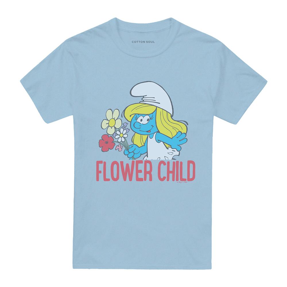 The Smurfs Unisex Adult Child Smurfette Flower T-Shirt